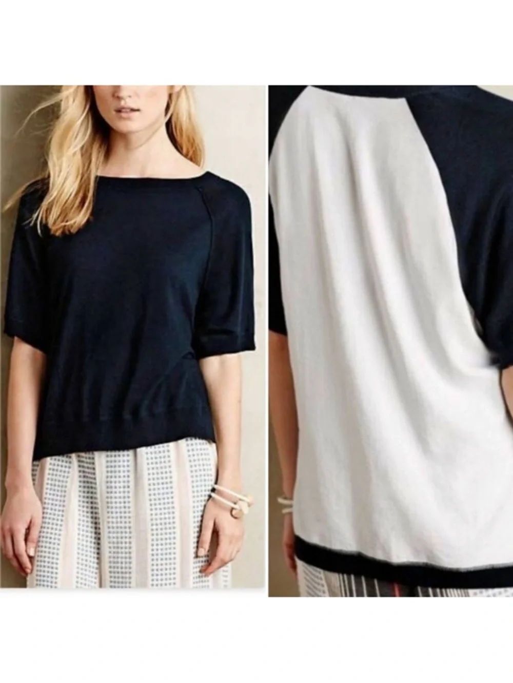 Anthropologie MOTH East Falls Colorblock Pullover Sweater S